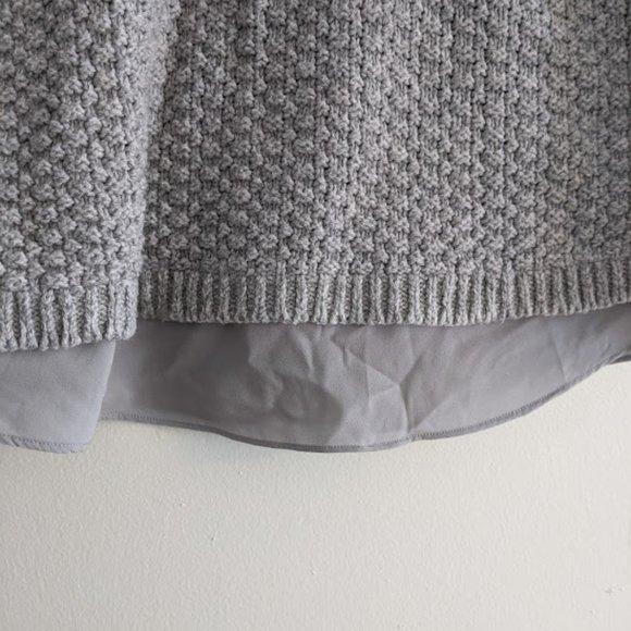 Loft Outlet Gray Mixed Media Sweater Size SP - Picture 3 of 9